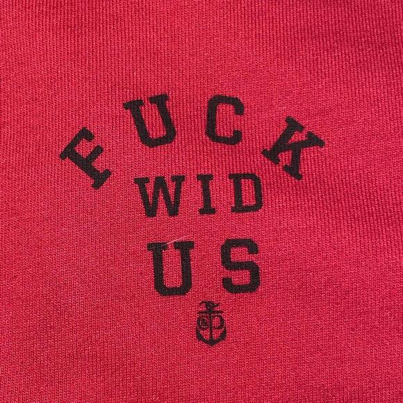 Crooks And Castles Women’s Leopard Print Full Zip Red Hoodie “F**k Wid Us” Sz M - Picture 2 of 15